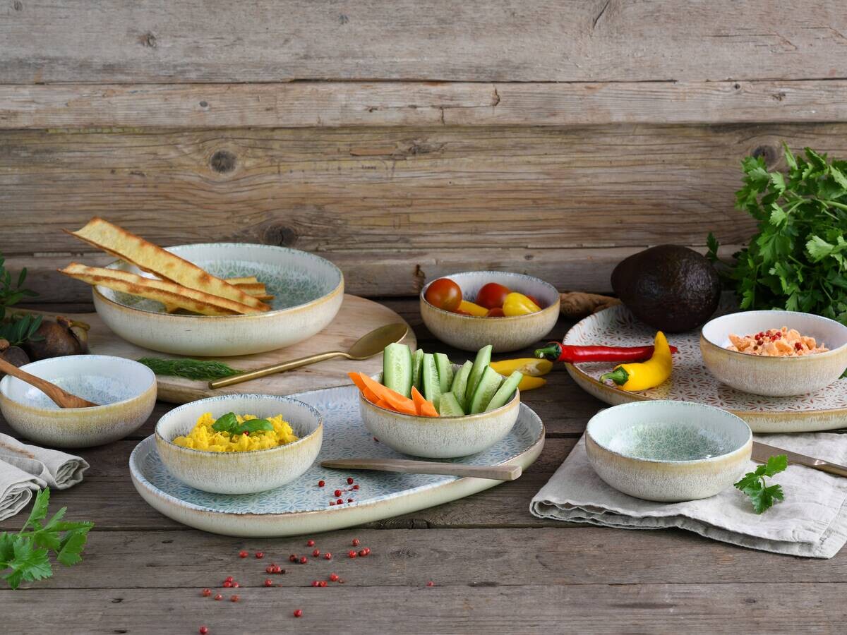 CreaTable Tafelservice Uno Emiliana rot Steinzeug 12 tlg.