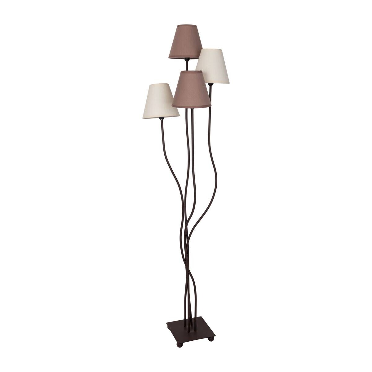 Näve Leuchten Stehlampe 2040911 braun Metall Textil B/H/T: ca. 34x138x43 cm 4 Brennstellen