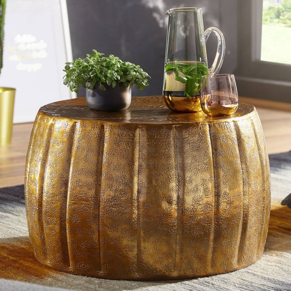 Wohnling Couchtisch gold H: ca. 36 cm