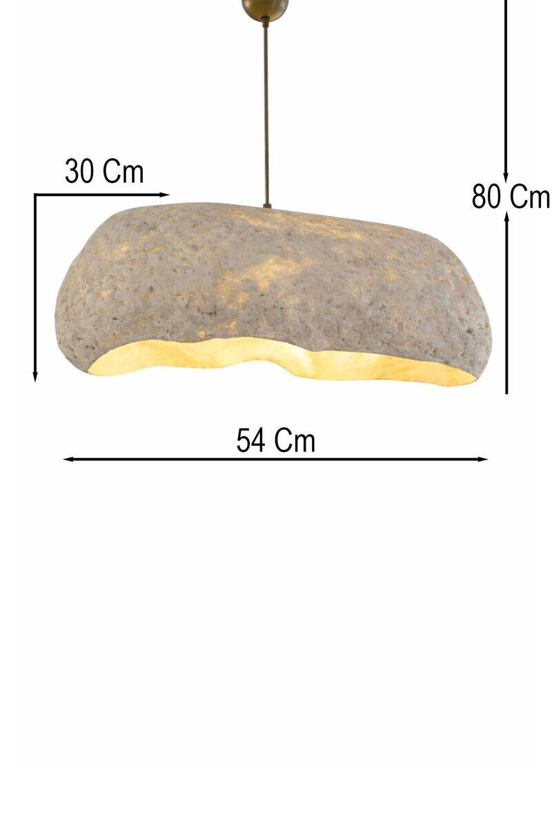 Pendelleuchte creme Metall Beton B/H/L/D: ca. 54x80x54x54 cm E27 1 Brennstellen