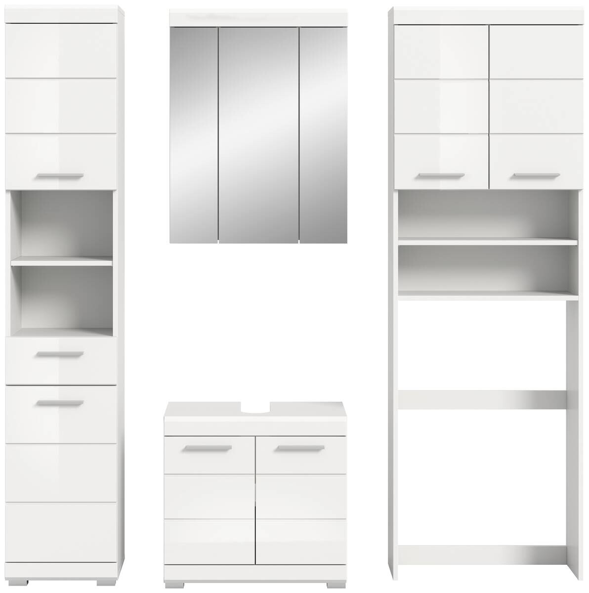 Badezimmer-Set Scout weiß weiß Hochglanz B/H/T: ca. 190x191x34 cm