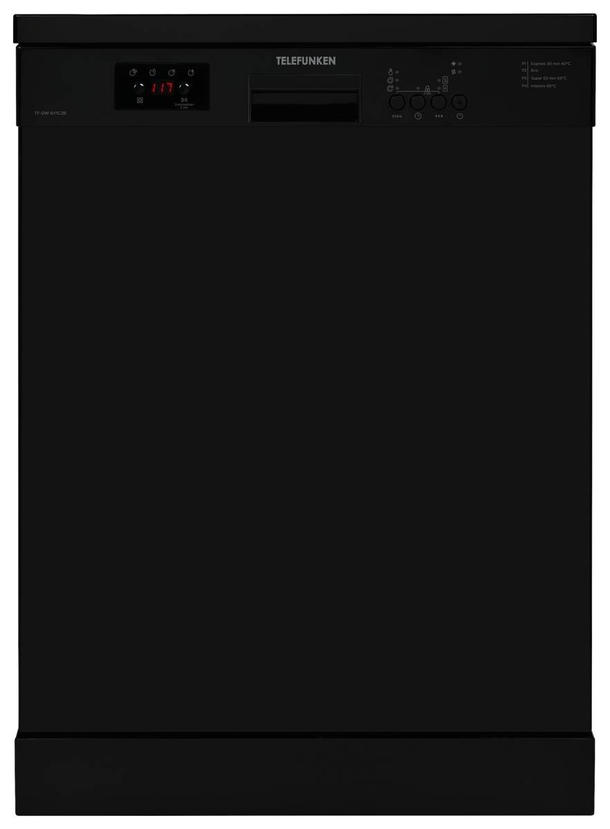 TELEFUNKEN Geschirrspüler TF-DW-6Y1C2B TF-DW-6Y1C2B EEK: E Spektrum: A bis G 12 Gedecke schwarz B/H/T: ca. 60x85x60 cm