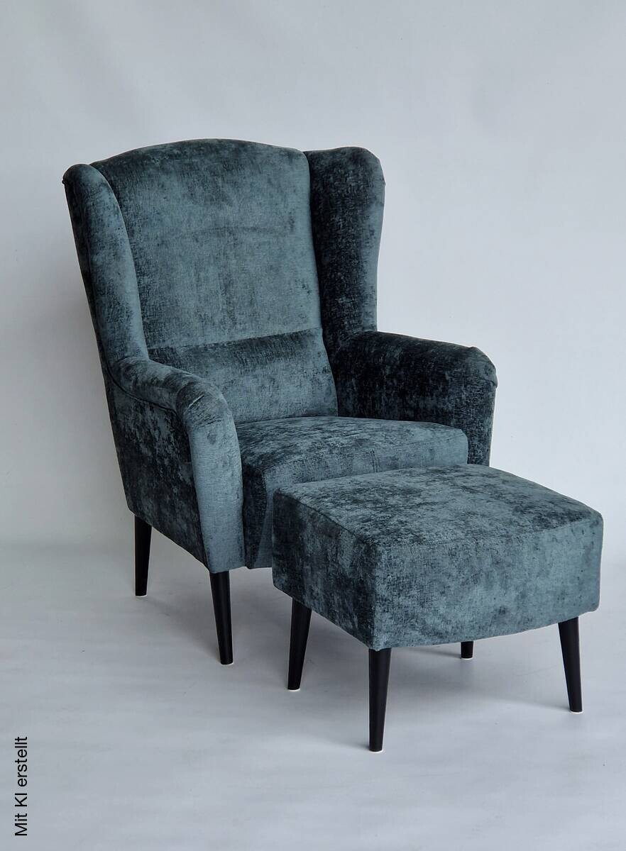 Sessel mit Hocker Canto grün Polyester B/H: ca. 76x85 cm