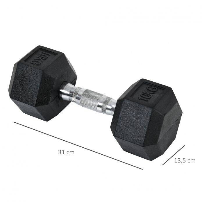 HOMCOM Kurzhantelset schwarz Gummi B/H/L: ca. 13,5x31x13,5 cm