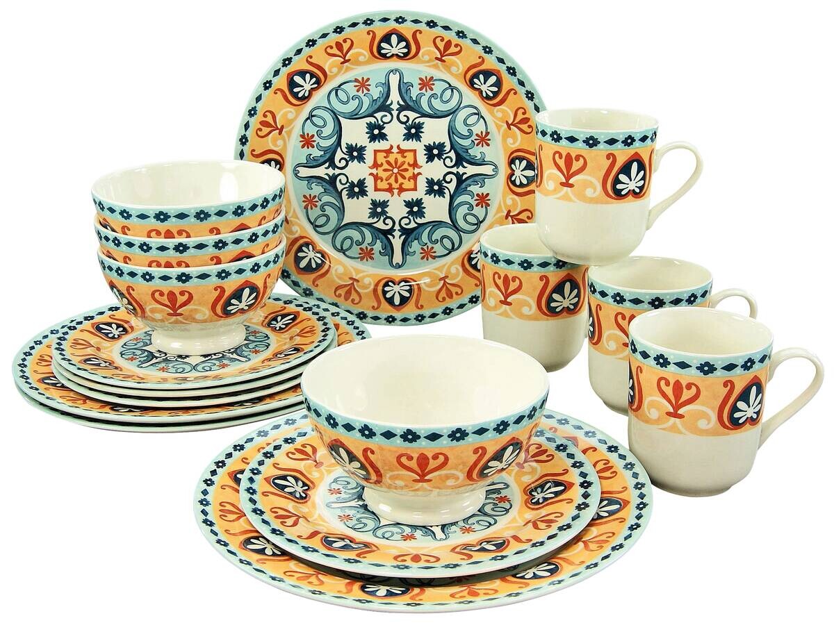 CreaTable Kombiservice Merida bunt Steingut 16 tlg.