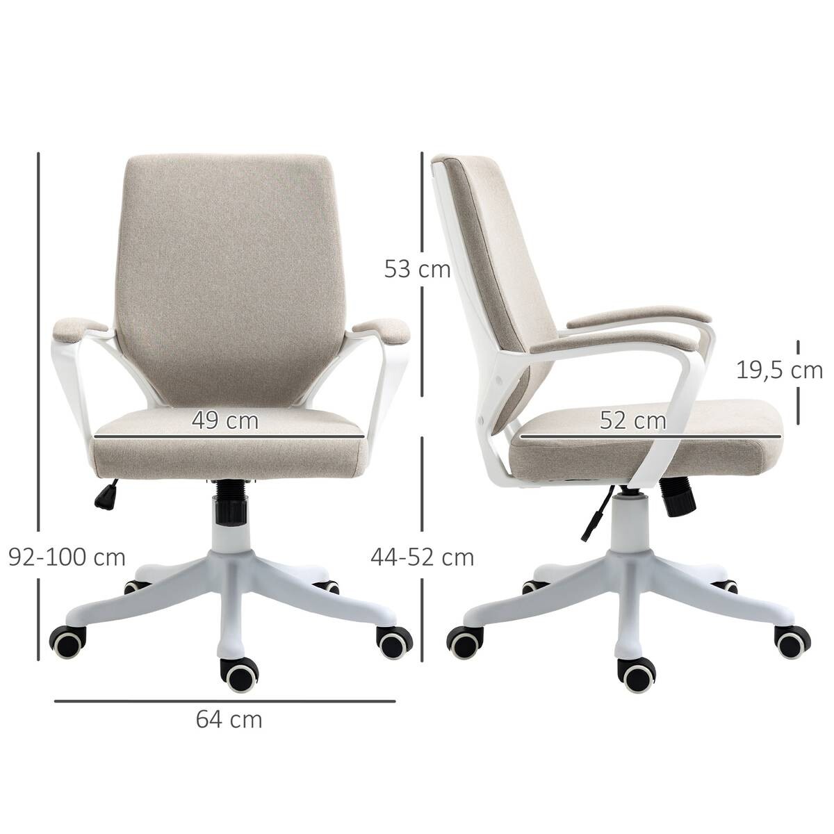 Drehstuhl 921-536BG beige weiß