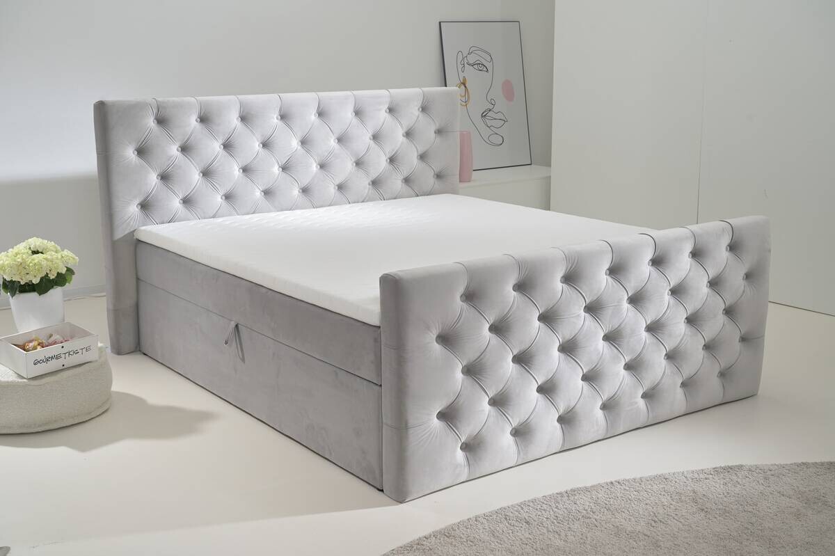 Boxbett Glow Silbergrau Liegefläche B/L: ca. 180x200 cm