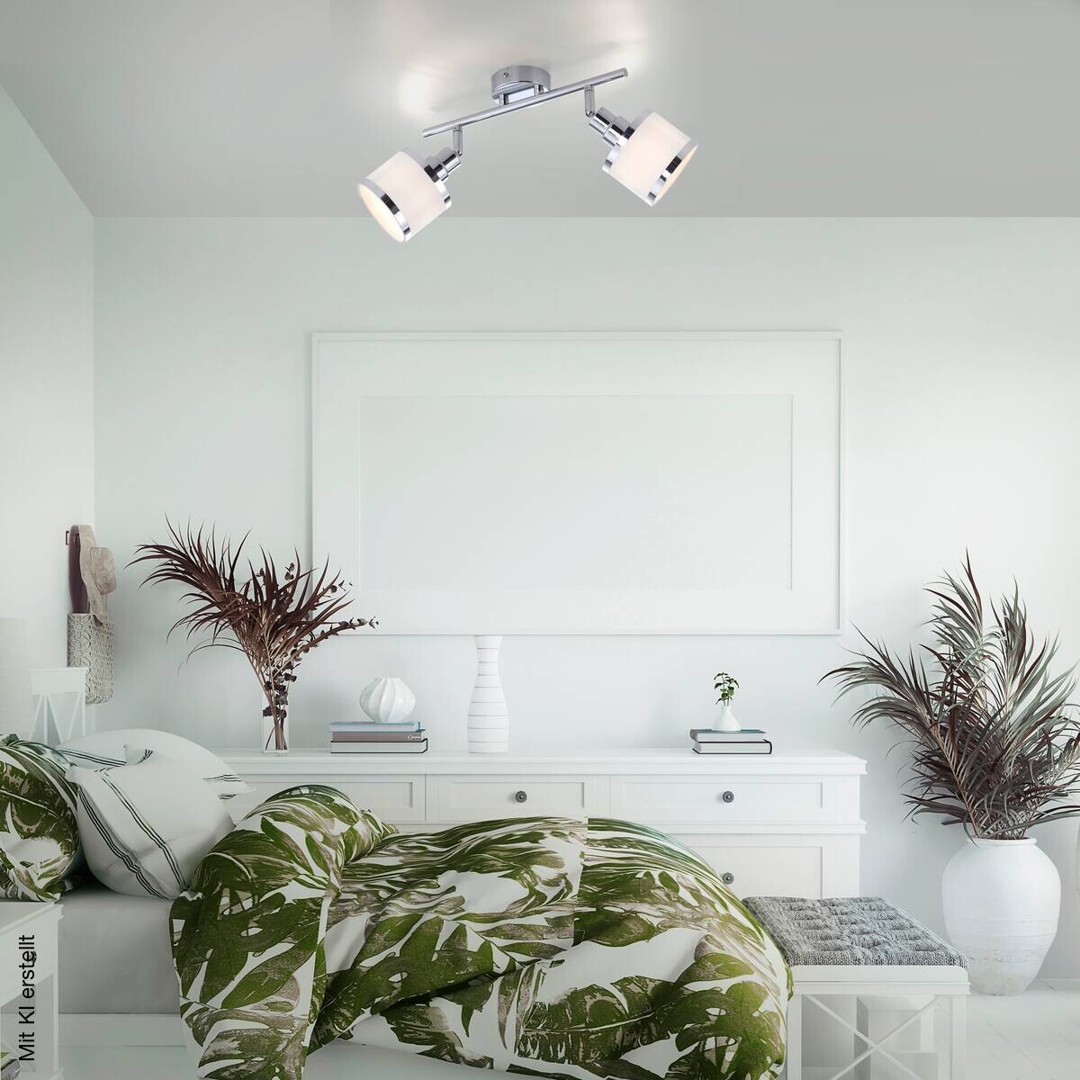 Just Light Spot Accor Chrom weiß Kunststoff B/H/L: ca. 29x22x47 cm E14 2 Brennstellen