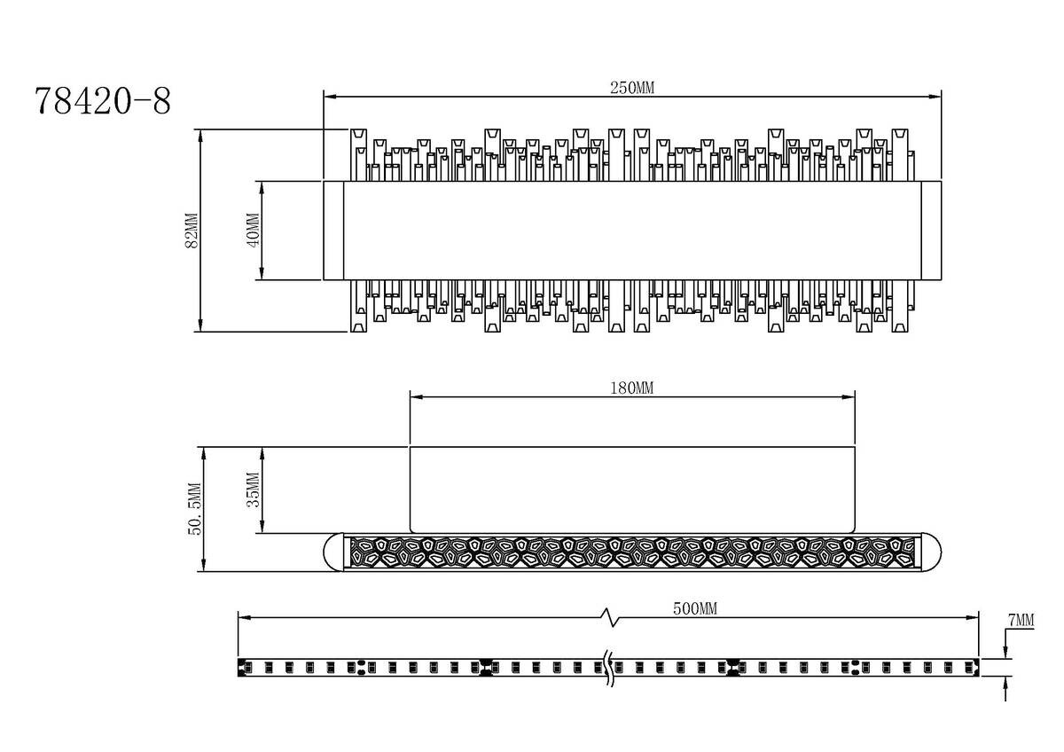 GLOBO Wandleuchte schwarz grau Aluminium Metall B/H/L: ca. 6,5x30,5x14,5 cm