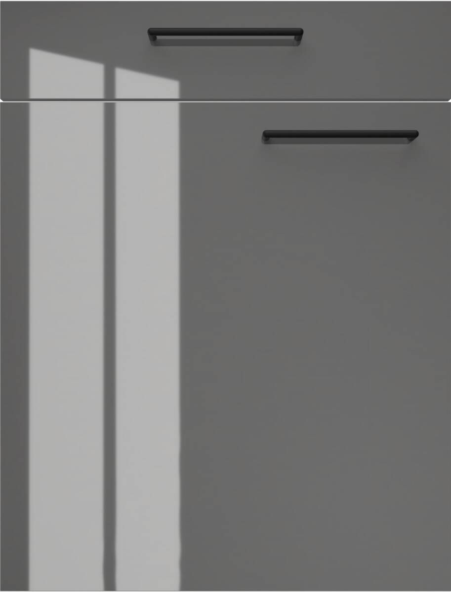 artego Küchenblock Eco Graphit Lack Hochglanz Toffee Sherwood matt Nachbildung B/T: ca. 300x60 cm