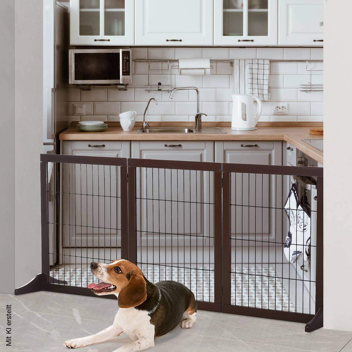 PawHut Absperrgitter braun Kiefer B/H/L: ca. 36x71x185 cm