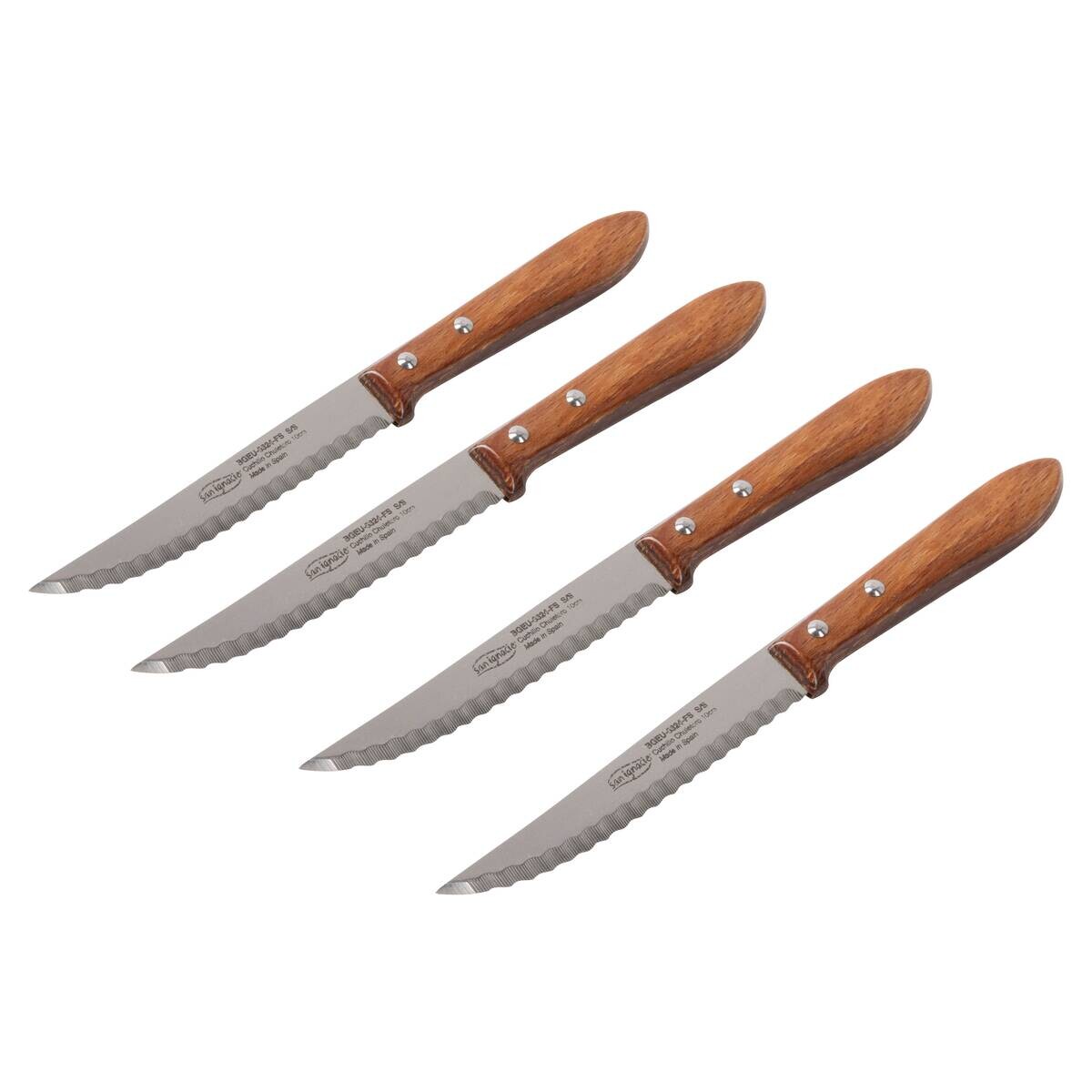 SAN IGNACIO Steakmesser TENO silber Holz 4 tlg.