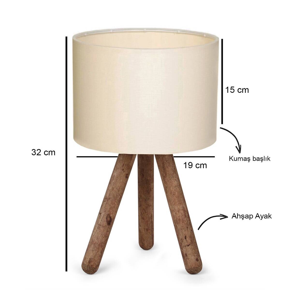 Opviq Tischleuchte AYD-2939 creme Stoff B/H/T/L/D: ca. 19x32x19x19x19 cm E27 1 Brennstellen