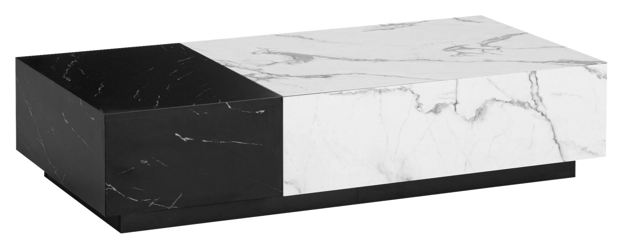 Couchtisch schwarz Marmor Optik weiß Marmor Optik B/H/T: ca. 120x28x60 cm