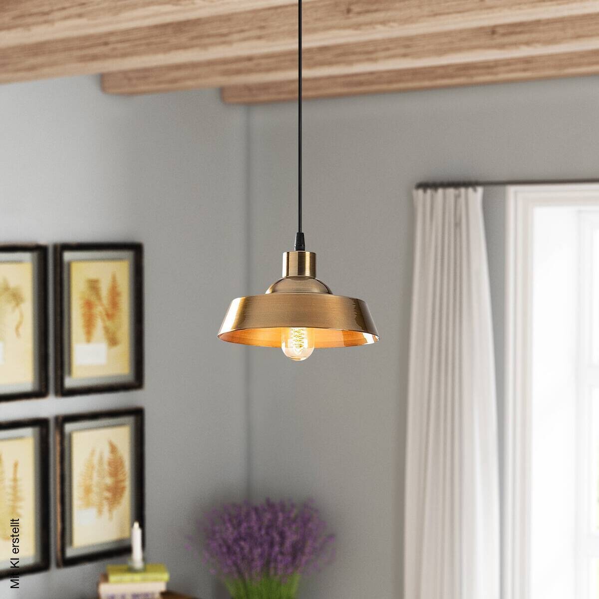 Opviq Pendelleuchte gold Metall B/H/T/L/D: ca. 22x107x22x22x22 cm E27 1 Brennstellen