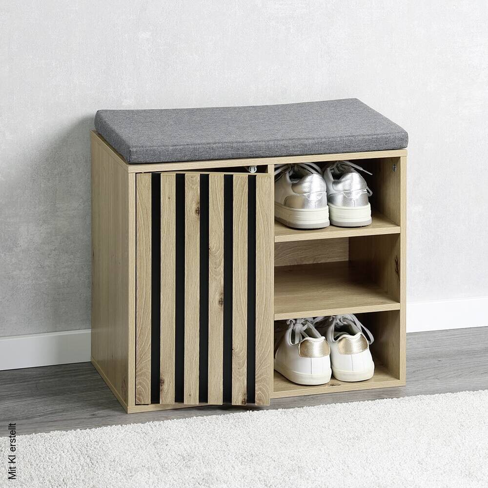 Kesper Schuhschrank grau Holz B/H/L: ca. 29,5x48x51,5 cm