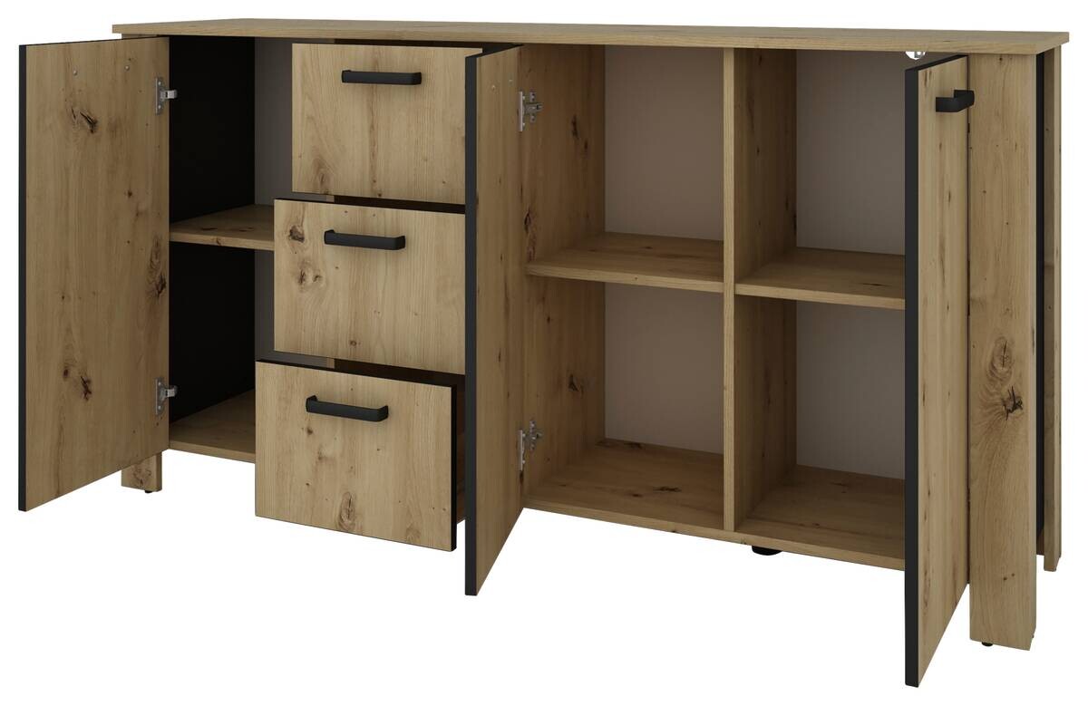 Sideboard FARO Eiche schwarz B/H/T: ca. 160x84x40 cm