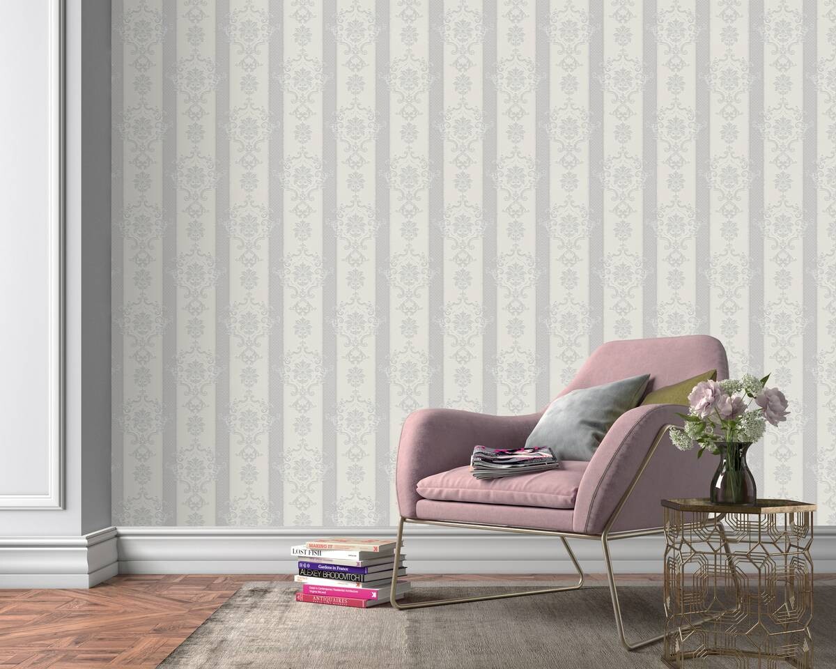 Erismann Vinyltapete Ornament grau B/L: ca. 53x1005 cm