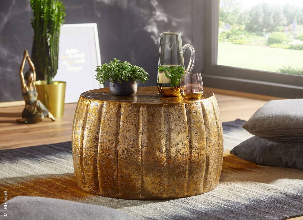 Couchtisch gold H: ca. 36 cm