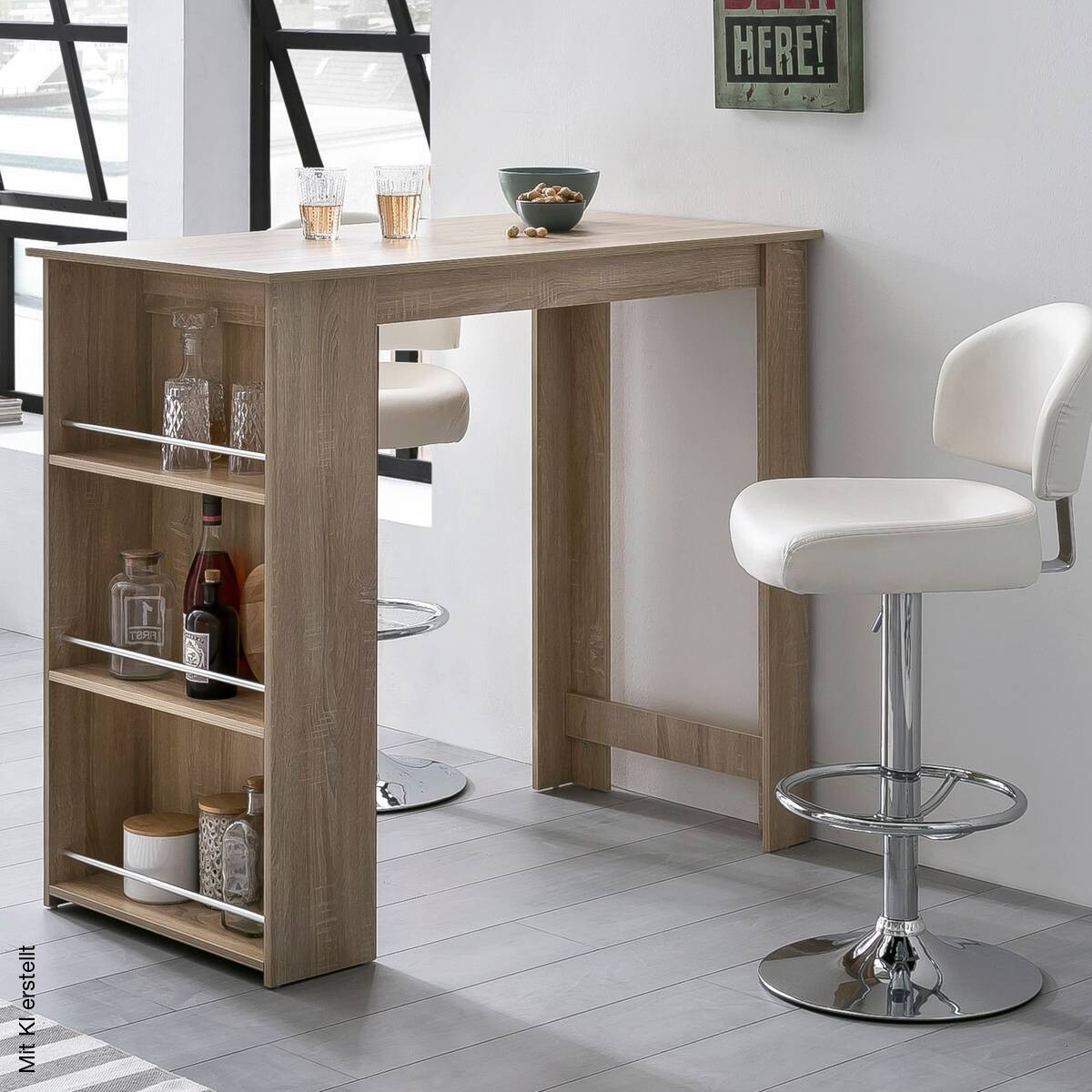 Bartisch Eiche Sonoma Nachbildung Holzwerkstoff B/H/T: ca. 120x107,5x60 cm