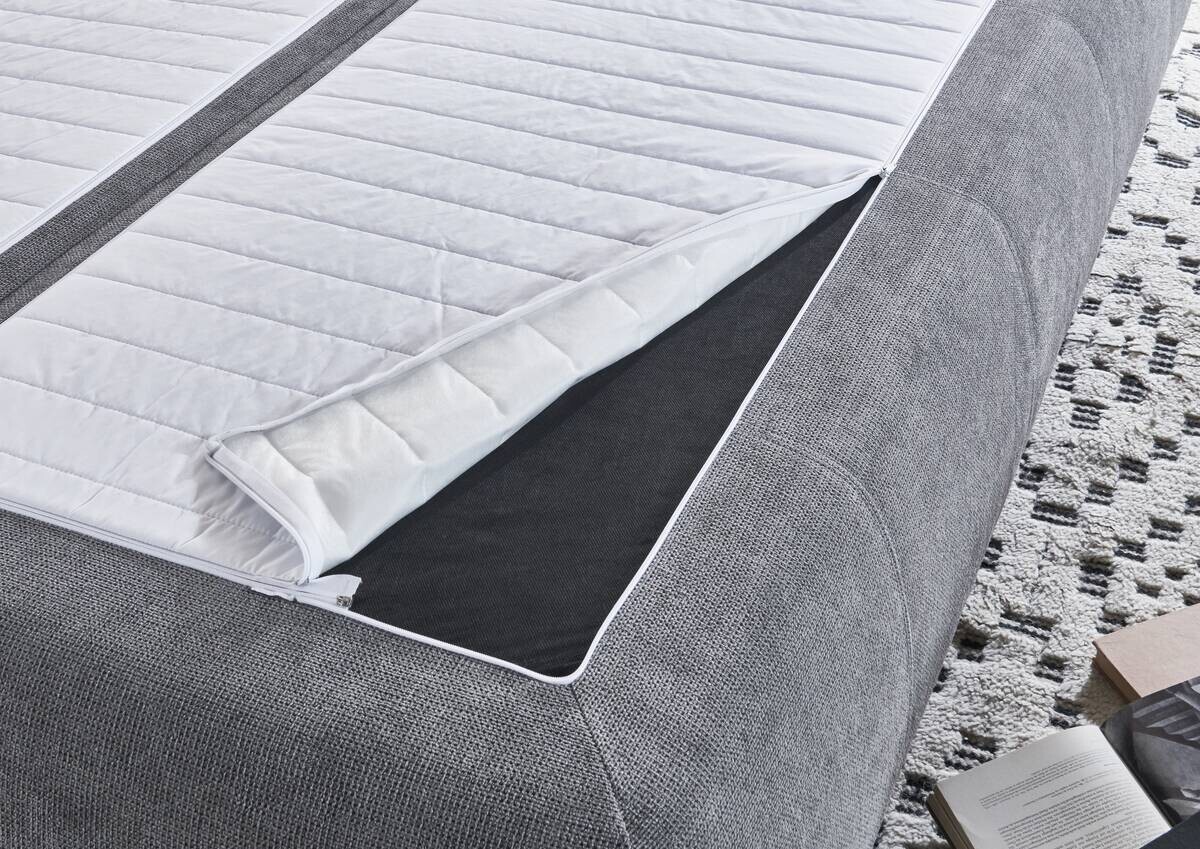 Schlafsofa Lenon grau Microfaser B/H/T: ca. 207x94x90 cm