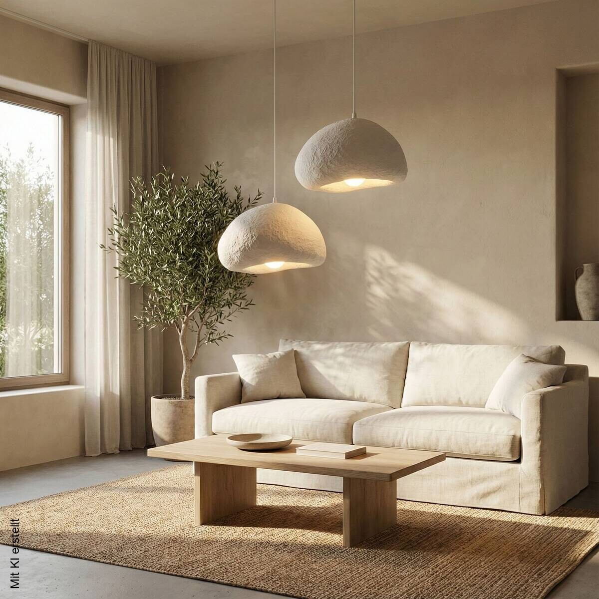 Opviq Pendelleuchte weiß Metall Fiberglas B/T/L: ca. 42x40x42 cm E27 2 Brennstellen