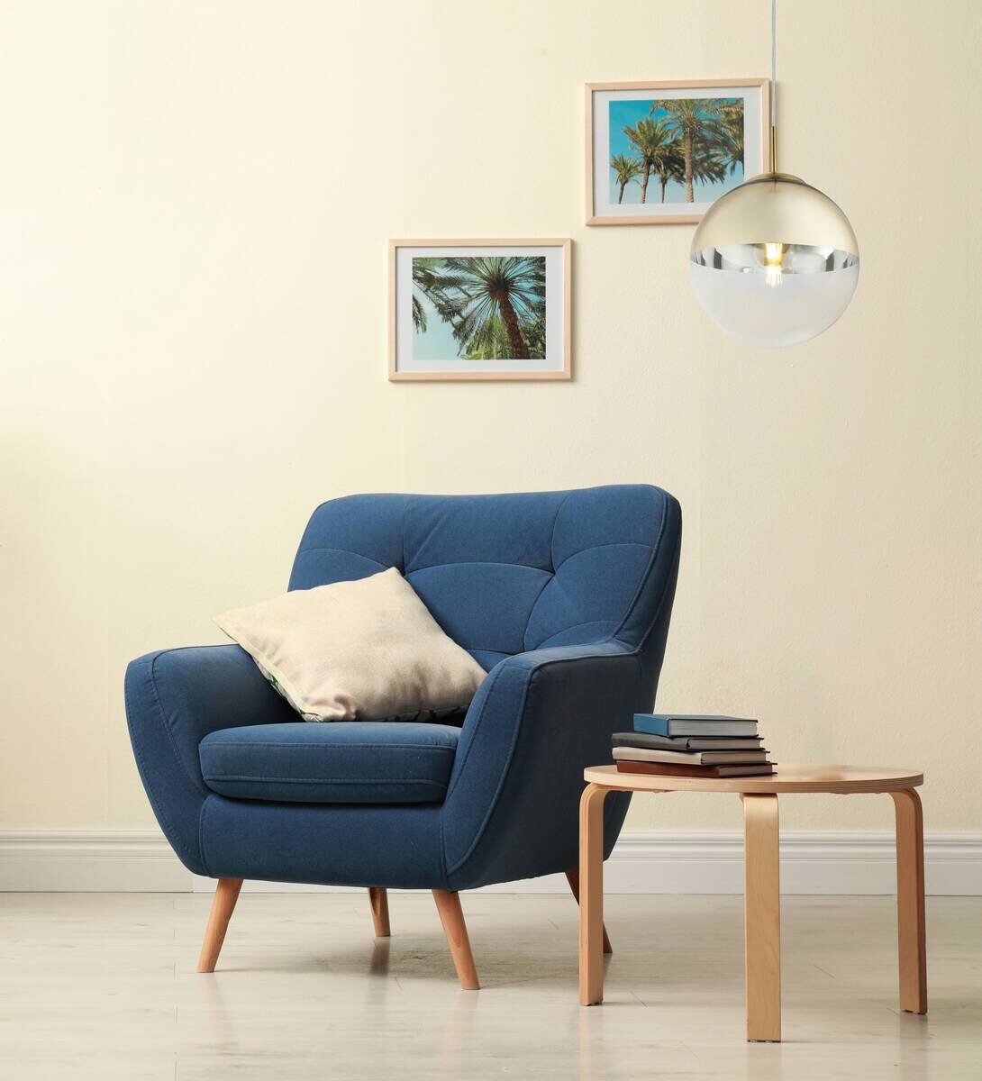 GLOBO Pendelleuchte gold Metall H/D: ca. 120x25 cm E27 1 Brennstellen