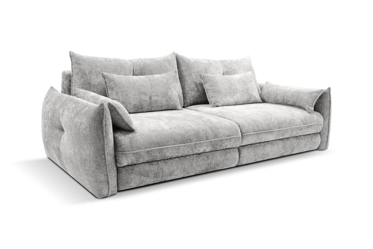 Big Sofa Delphine silber Microfaser B/H/T: ca. 246x74x119 cm