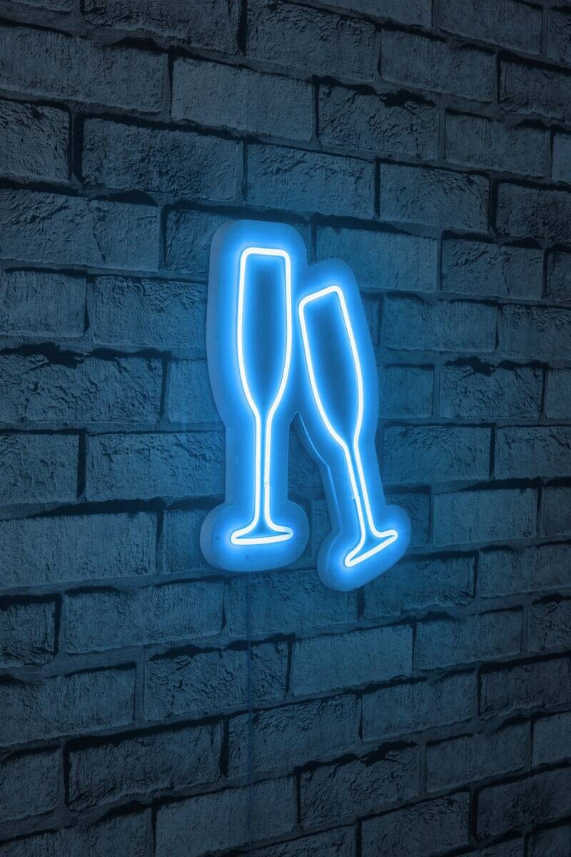 Opviq LED-Wandleuchte blau PVC B/H/T/L: ca. 26x35x2x26 cm