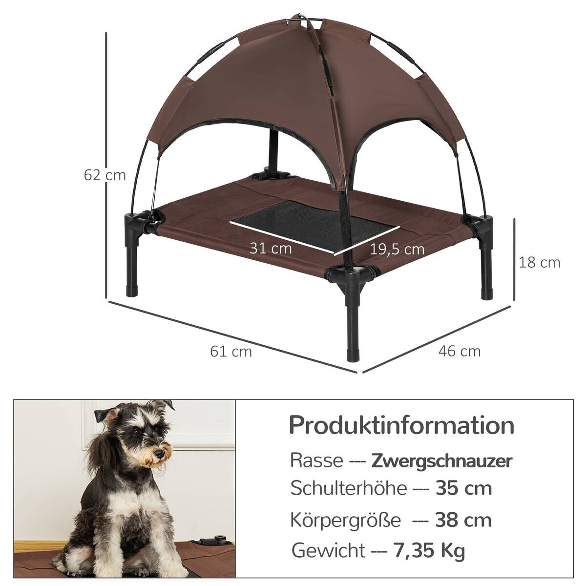 PawHut Hunde-Zubehör schwarz Polyester B/H/L: ca. 46x61x62 cm