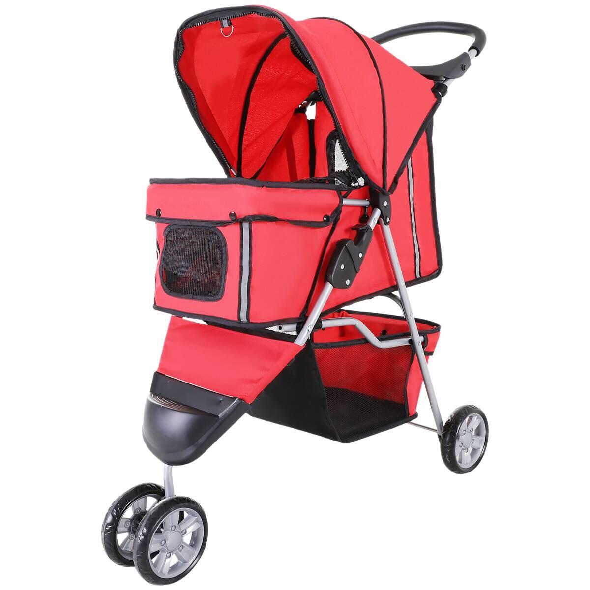 PawHut Hunde-Zubehör rot Polyester B/H/L: ca. 45x75x97 cm