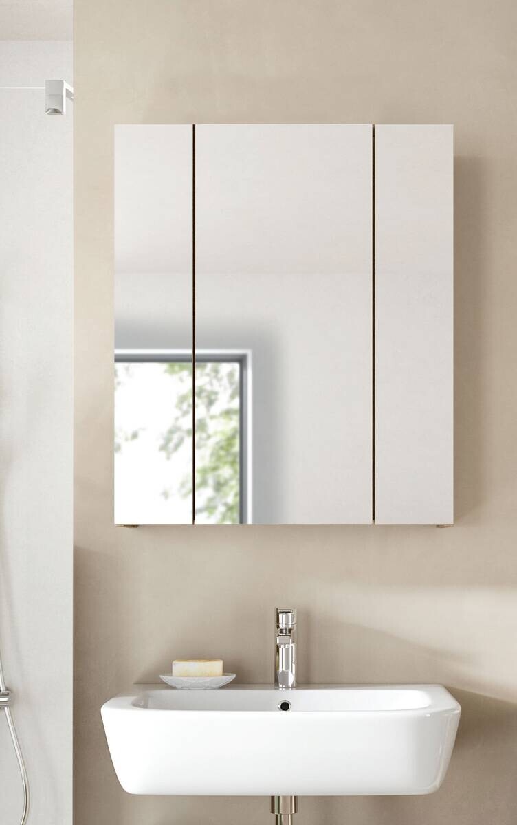Spiegelschrank Ice Nox Oak Nachbildung schwarz matt B/H/T: ca. 60x70x18 cm