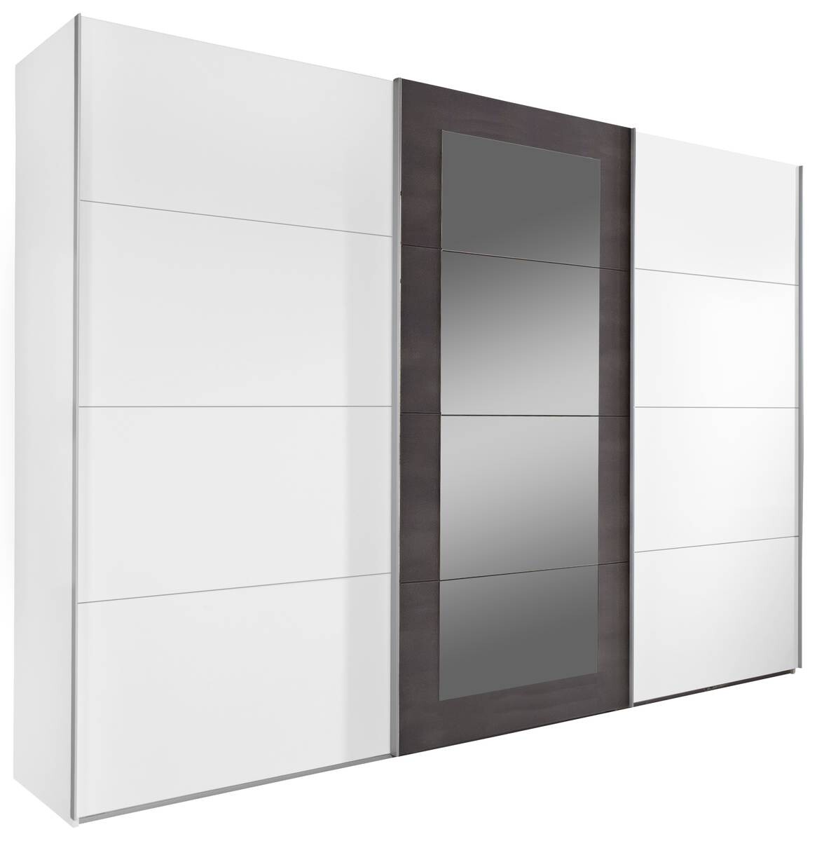Schwebetürenschrank Minden weiß Graphit B/H/T: ca. 270x210x65 cm