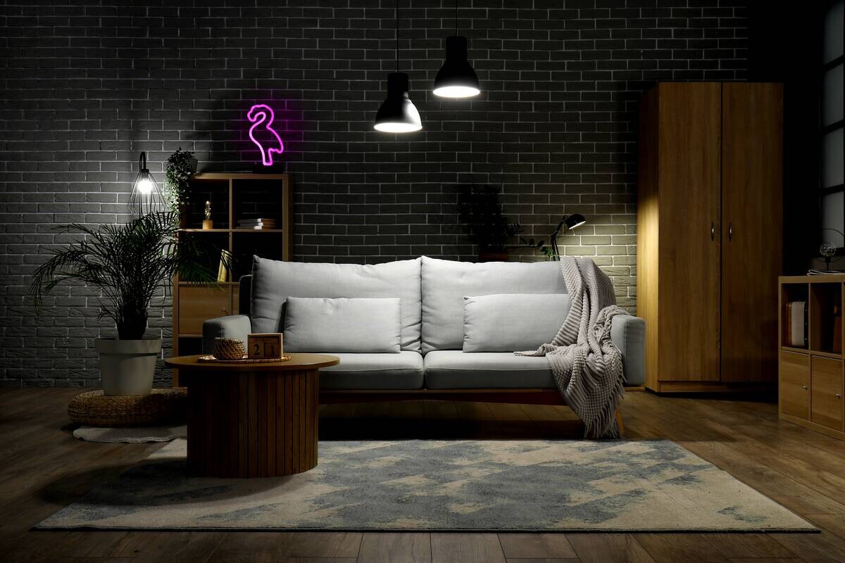 Grundig Neon-Leuchte Flamingo B/H/L: ca. 11,5x5,6x25,5 cm