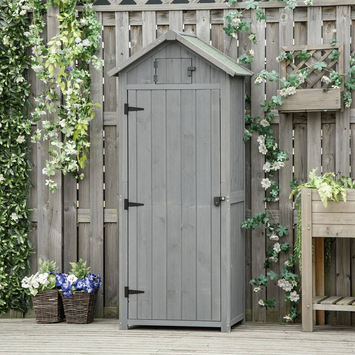 Outsunny Gartenhaus grau B/H/L: ca. 54x179x77 cm
