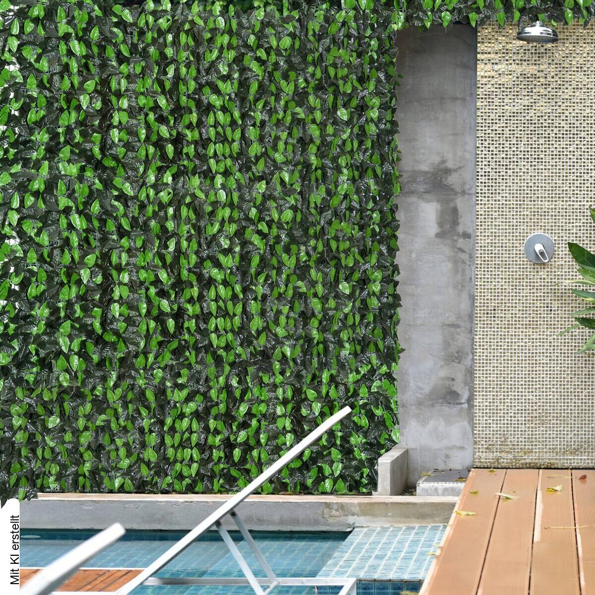 Outsunny Künstliche Hecke grün Kunststoff H/L: ca. 100x300 cm