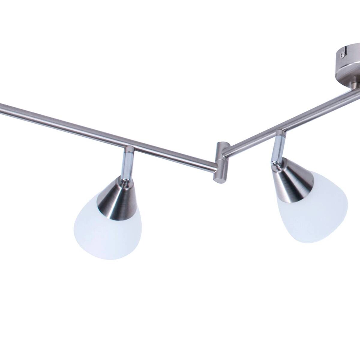 POCOline Spot 6-flg. Tadea nickel matt weiß Metall Glas B/H/L: ca. 9x21x180 cm E14 6 Brennstellen