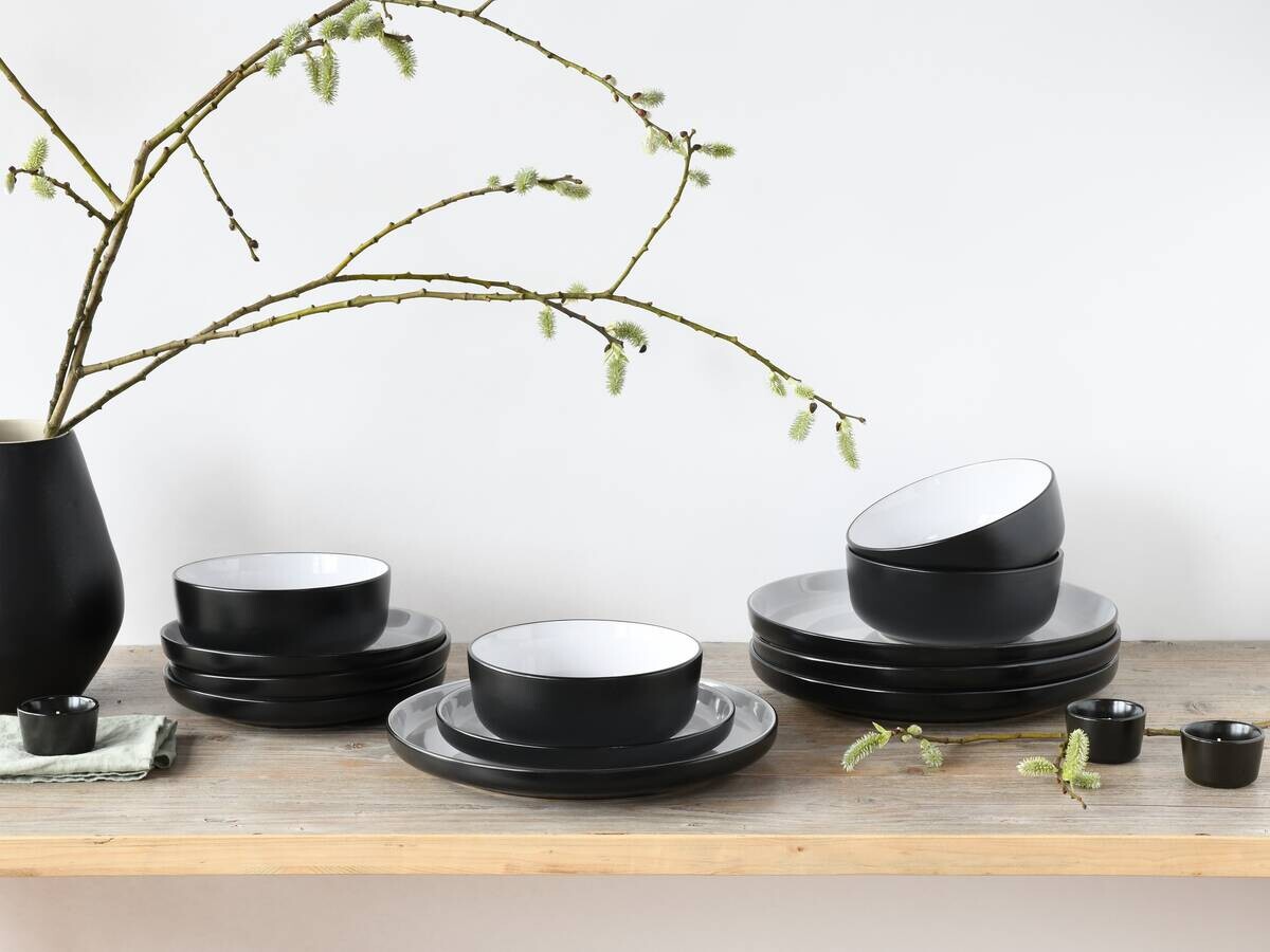 CreaTable Tafelservice Nordic weiß Steinzeug 12 tlg.