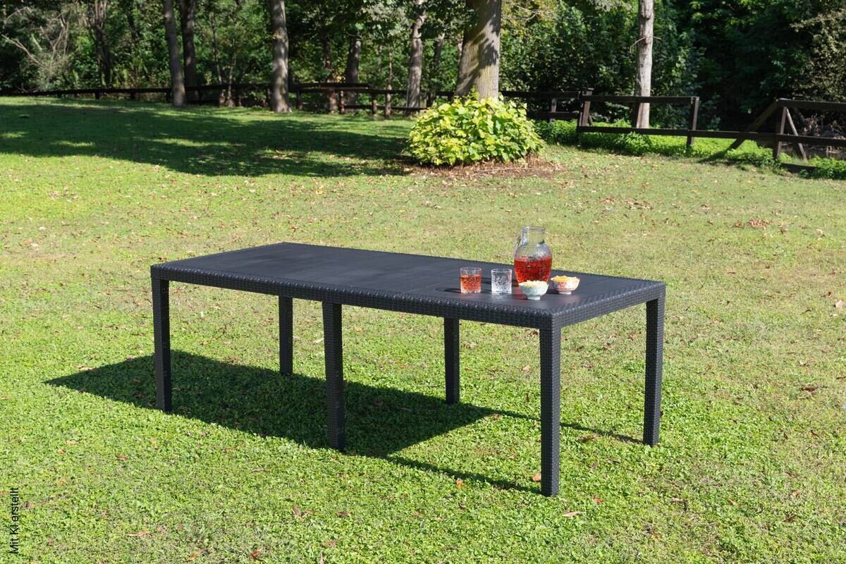 ProGarden Tisch Queen anthrazit Kunststoff B/H/L: ca. 90x72x220 cm