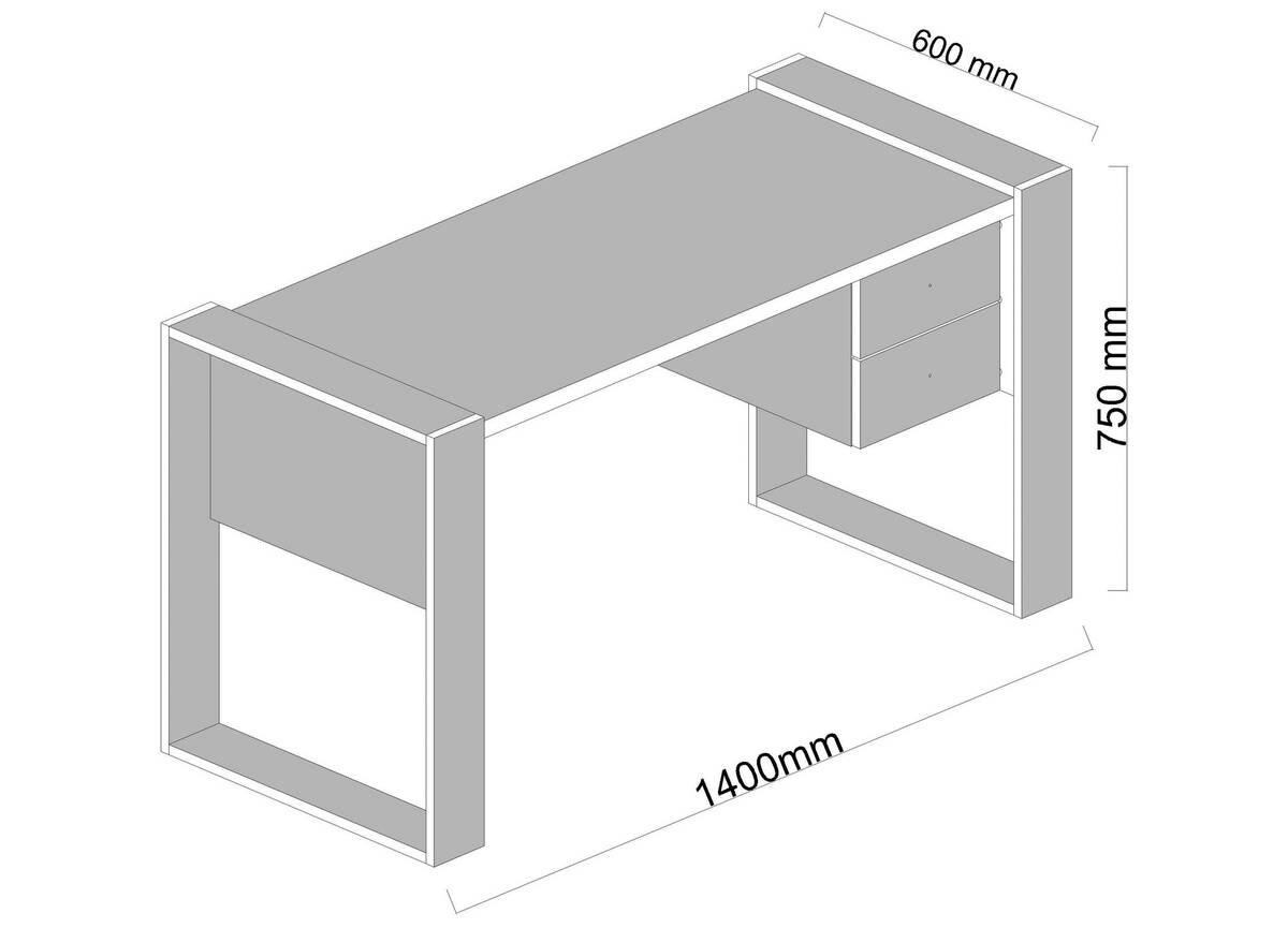 Schreibtisch Lord weiß walnuss Nachbildung B/H/T: ca. 160x75x60 cm