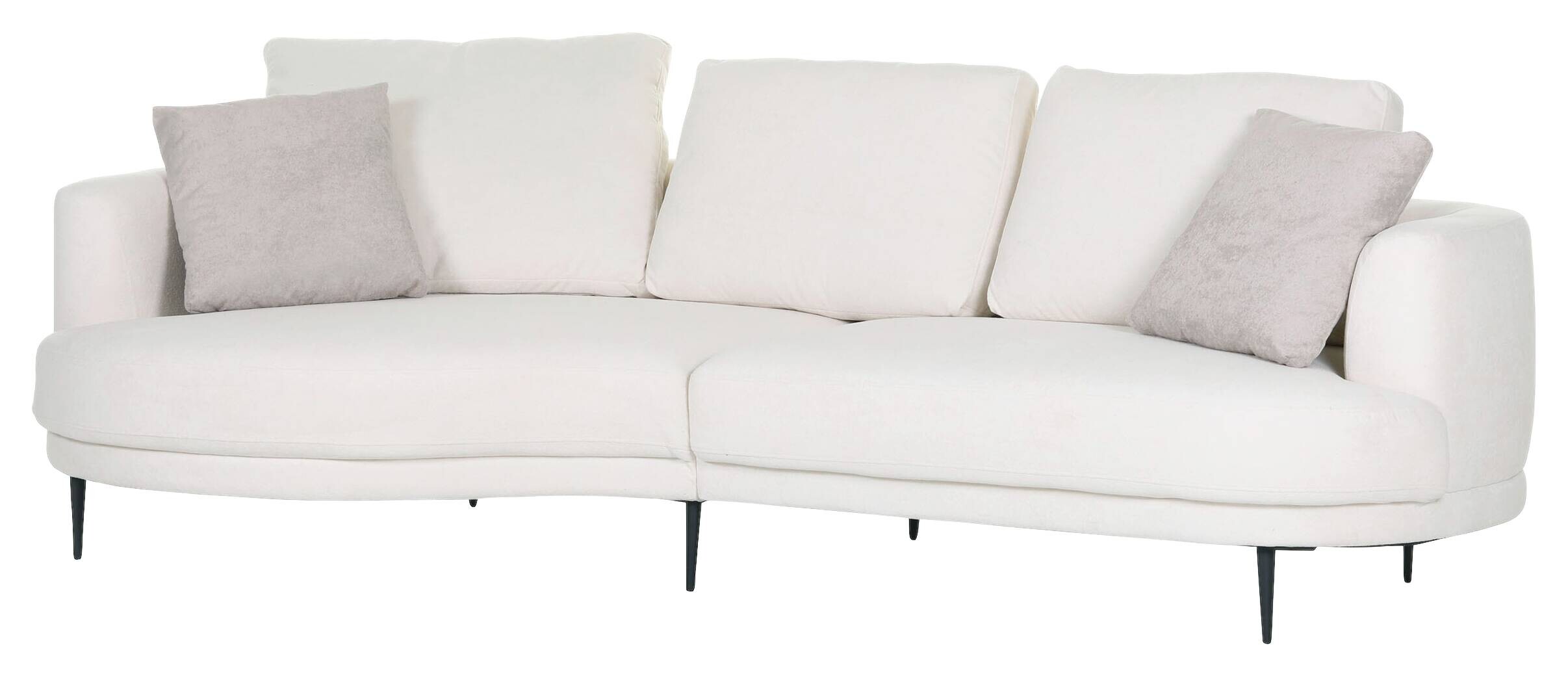 Ecksofa weiß Flachgewebe B/H/T: ca. 264x92x137 cm