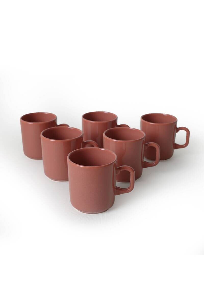 HermiaConcept Teetasse 6-tlg. rot Steingut B/T/L/D: ca. 8x8x8x8 cm