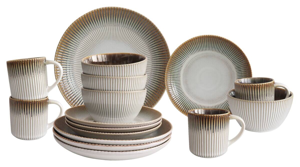 POCOline Kombiservice beige Steingut 16 tlg