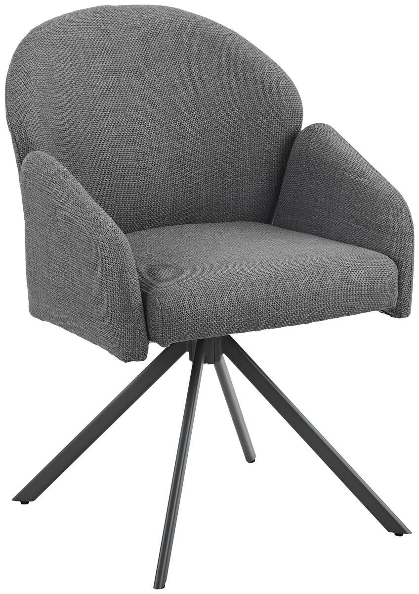 Drehstuhl Holly grau Microfaser Webstoff B/H/T: ca. 57x84x61 cm
