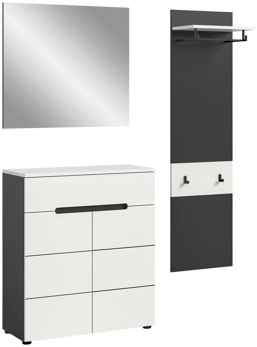 Garderobe Canu basaltgrau Nachbildung weiß B/H/T: ca. 140x190x37 cm