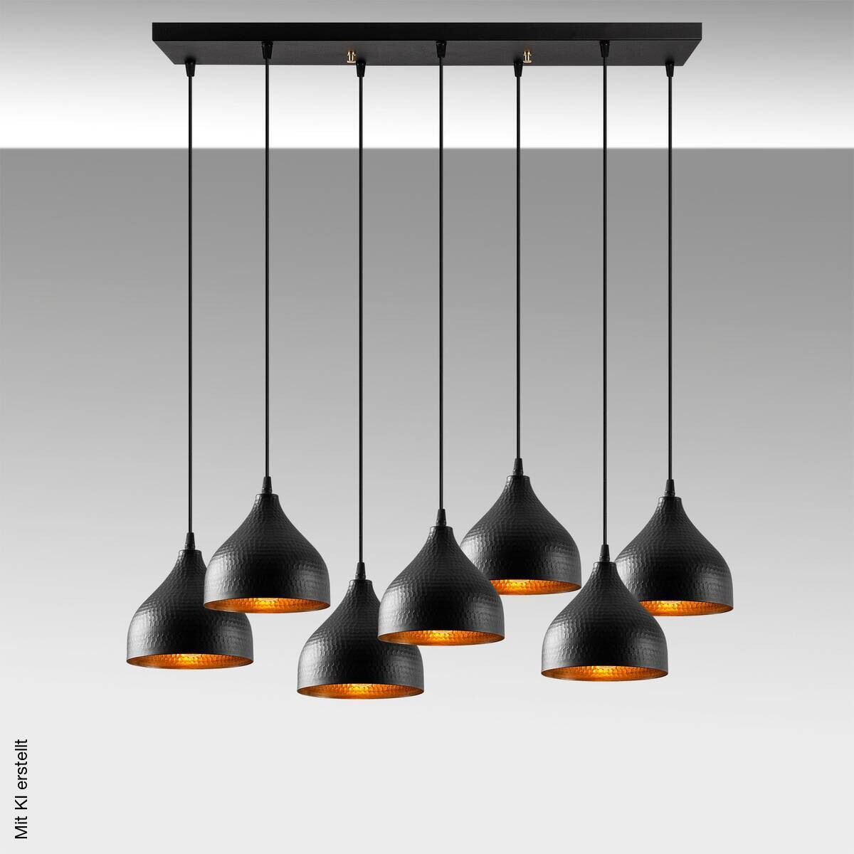 Opviq Pendelleuchte Tattoo-6221 schwarz B/H/T/L: ca. 88x114x40x88 cm E27 7 Brennstellen