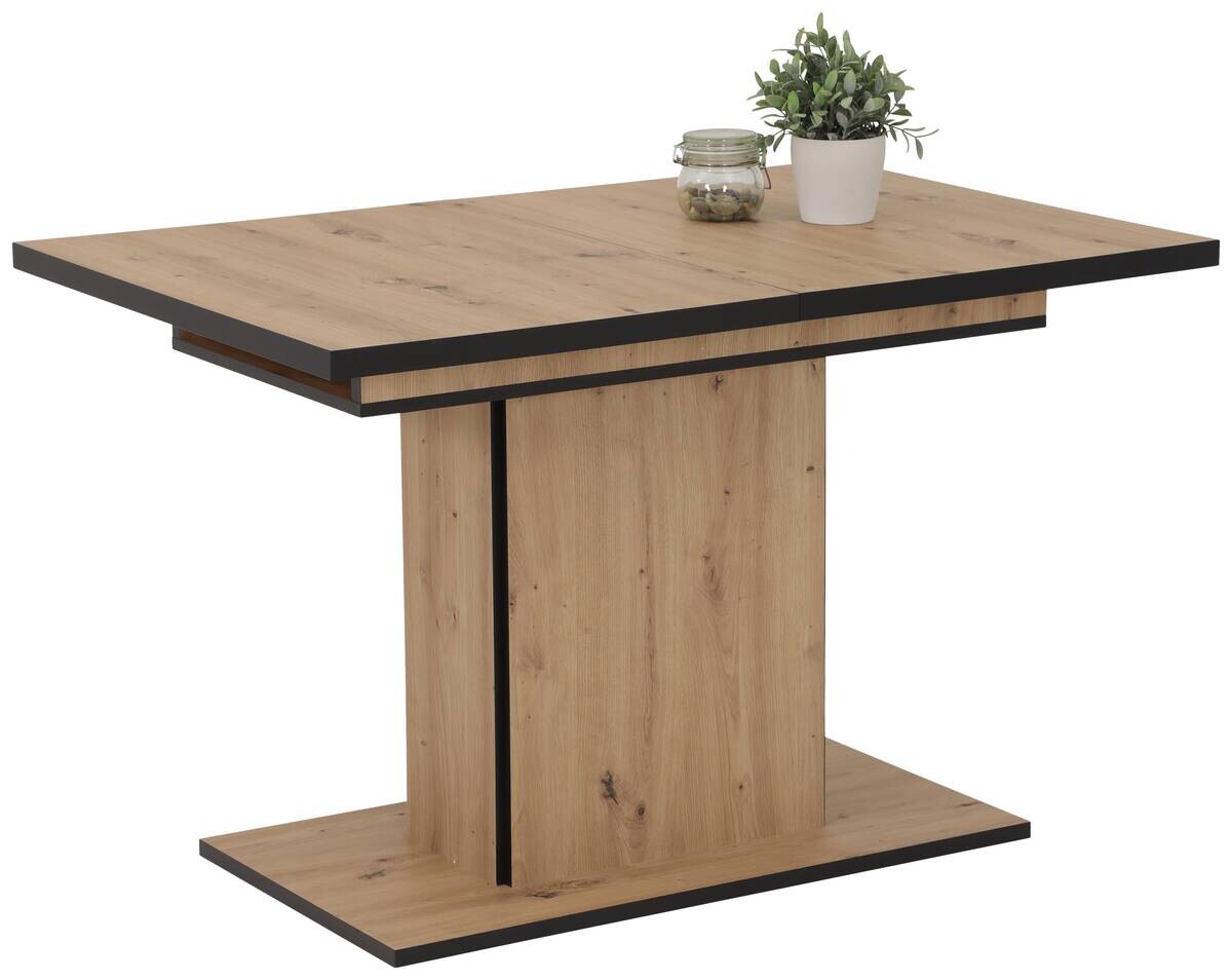 Essgruppe Luise I Eiche anthrazit Microfaser B/H/T: ca. 160x76x80 cm