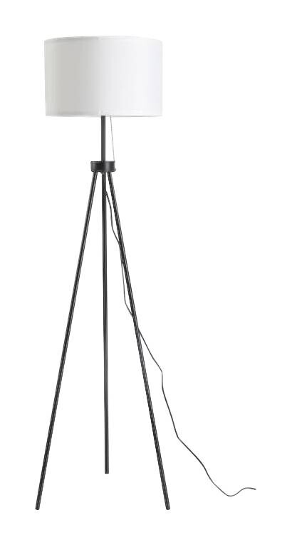 HOMCOM Stehleuchte B31-187V90 schwarz weiß Metall Polyester-Mischgewebe Stoff B/H/L: ca. 37x152x37 cm E27 1 Brennstellen