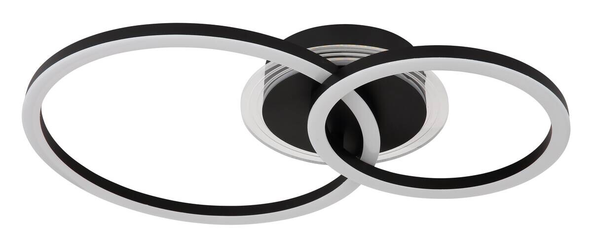 GLOBO LED-Deckenleuchte schwarz Acryl Metall B/H/L: ca. 33x8,1x50 cm 1 Brennstellen