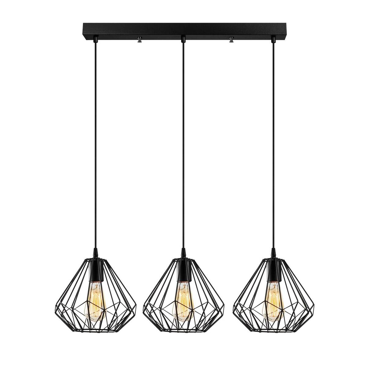 Opviq Pendelleuchte Metall B/H/T/L/D: ca. 73x117x73x73x73 cm E27 3 Brennstellen